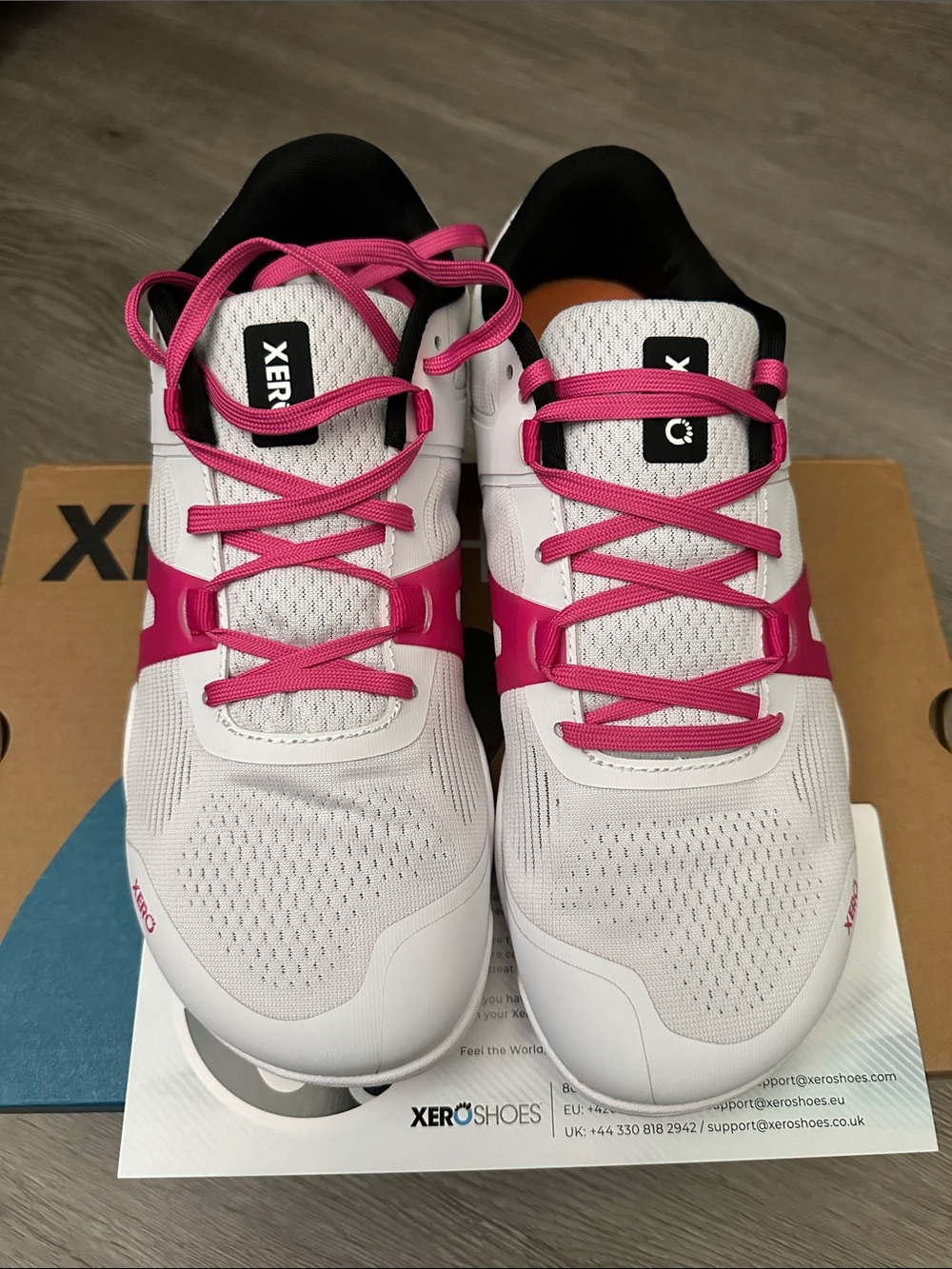 Xero Women's White Athletic Shoes with Pink Accents